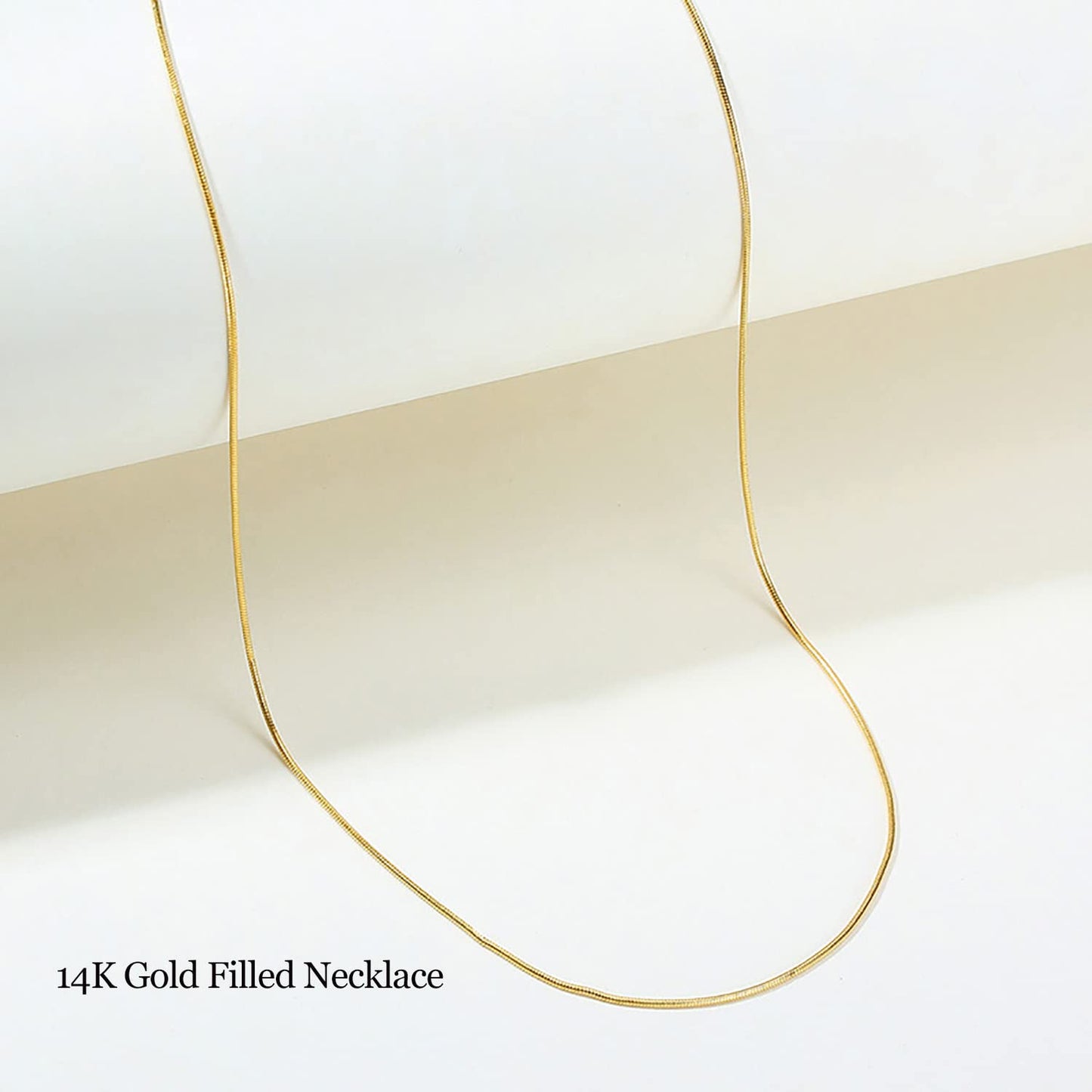 DEARMAY 14K Gold Filled Herringbone Chain Necklace for Women – 1.5MM, 16"